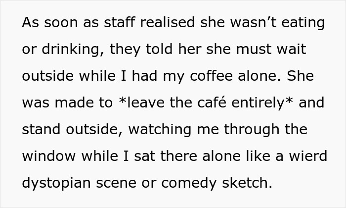 Couple criticizes café’s rigid rules after wife with allergies forced to stand outside during coffee date. Couple criticizes café’s rigid rules after wife with allergies forced to stand outside during coffee date.