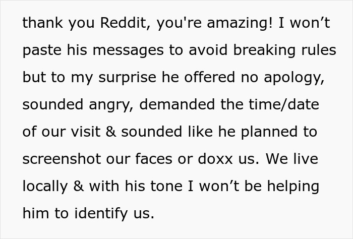 Text excerpt from a post showing frustration over café’s rigid rules affecting a wife with allergies during a coffee date. Text excerpt from a post showing frustration over café’s rigid rules affecting a wife with allergies during a coffee date.