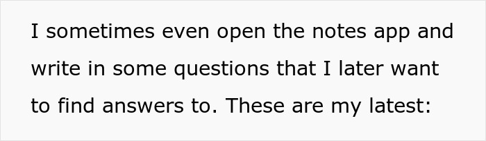 Text excerpt about opening notes app and writing questions, related to future MIL brands bride-to-be stupid controversy. Text excerpt about opening notes app and writing questions, related to future MIL brands bride-to-be stupid controversy.
