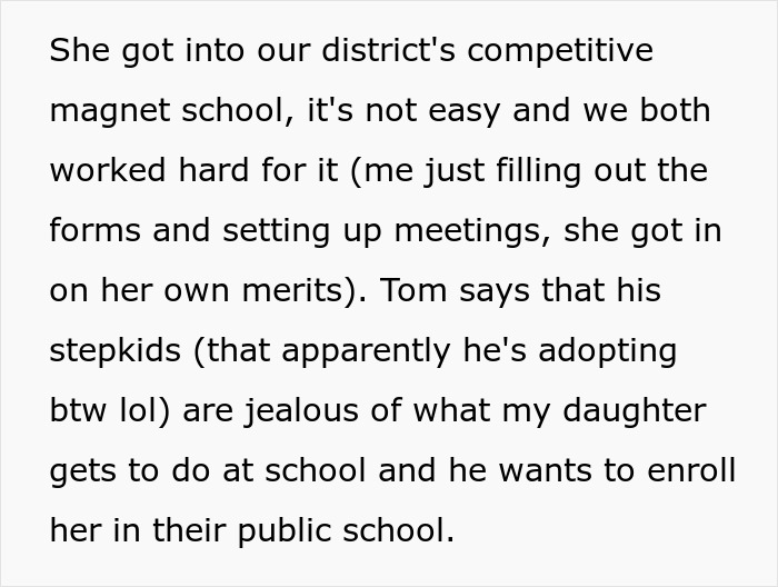 Text excerpt about a dad paying child support and wanting control, with mom pushing back on the issue. Text excerpt about a dad paying child support and wanting control, with mom pushing back on the issue.