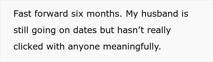 Text excerpt discussing a husband going on dates six months after opening their poly marriage. Text excerpt discussing a husband going on dates six months after opening their poly marriage.