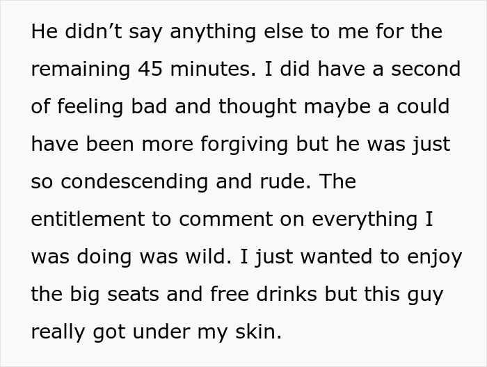 Woman’s first ever first class flight ruined by rude old man, she responds confidently and claps back in style. Woman’s first ever first class flight ruined by rude old man, she responds confidently and claps back in style.