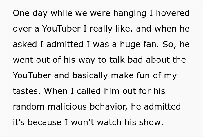 Text about refusing to watch autistic friend's show leading to malicious behavior and conflict between friends. Text about refusing to watch autistic friend's show leading to malicious behavior and conflict between friends.