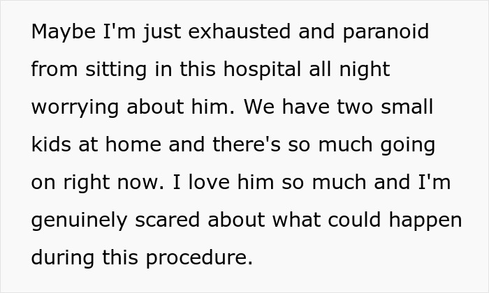 Wife left suspicious and confused after checking husband’s phone during surgery, feeling exhausted and worried at hospital. Wife left suspicious and confused after checking husband’s phone during surgery, feeling exhausted and worried at hospital.