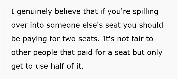 Text image showing a woman suggesting an obese friend buy two seats on a flight for comfort, sparking controversy. Text image showing a woman suggesting an obese friend buy two seats on a flight for comfort, sparking controversy.