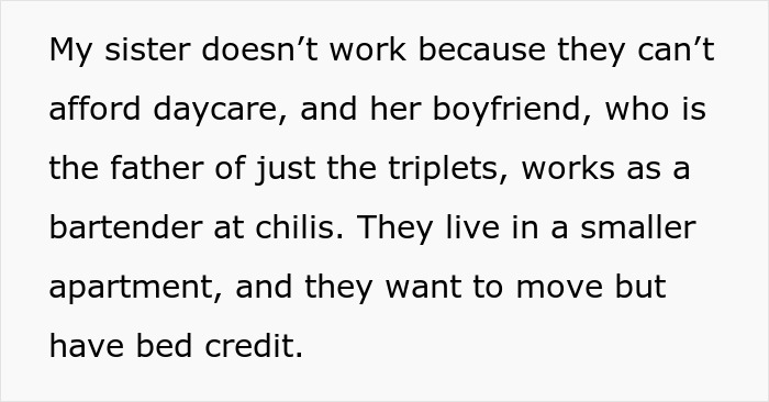 Text excerpt from a woman rejecting her sister’s money requests while sibling rages over Ibiza posts and family struggles.