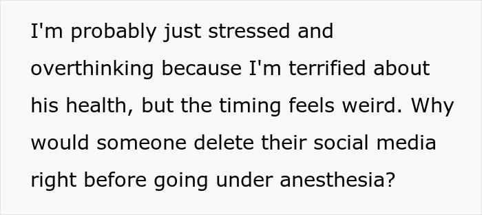 Wife left confused and suspicious after checking husband’s phone during surgery, noticing deleted social media accounts. Wife left confused and suspicious after checking husband’s phone during surgery, noticing deleted social media accounts.