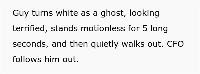 Employee looking shocked and terrified as CFO fires him on the spot after body-shaming comment incident. Employee looking shocked and terrified as CFO fires him on the spot after body-shaming comment incident.