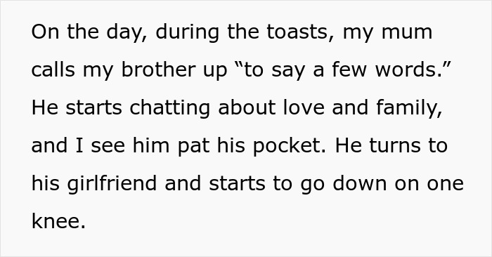 Woman at baby shower shuts down brother’s marriage proposal during emotional family toast. Woman at baby shower shuts down brother’s marriage proposal during emotional family toast.