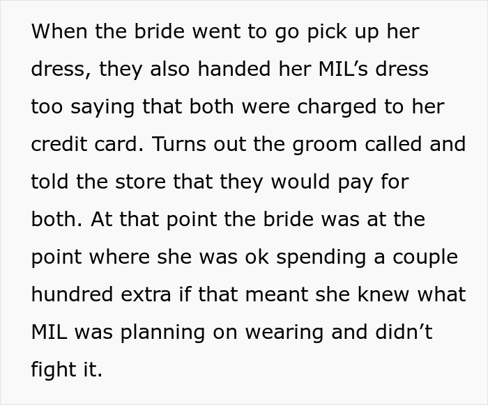 Mother-in-law regrets wearing white to the wedding after bridal party intentionally ruins her dress. Mother-in-law regrets wearing white to the wedding after bridal party intentionally ruins her dress.