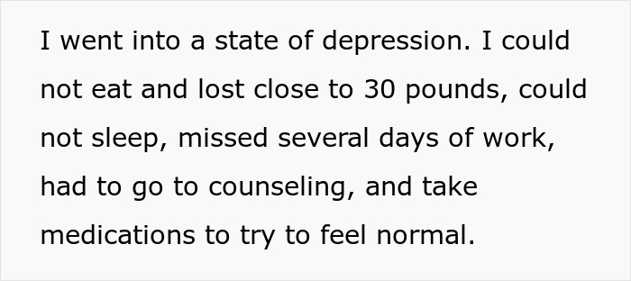 Text describing a woman’s struggle with depression after her cheater ex caused emotional pain following remarriage. Text describing a woman’s struggle with depression after her cheater ex caused emotional pain following remarriage.