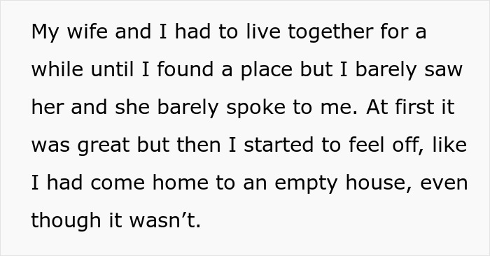 Man reflects on guilt and regrets after online affair ruins marriage, feeling isolated despite living together.