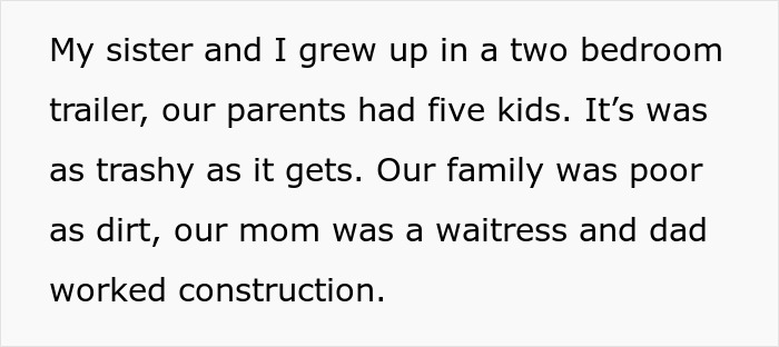 Text excerpt describing a woman rejecting sister’s money hints amid family struggles, sparking sibling rage.