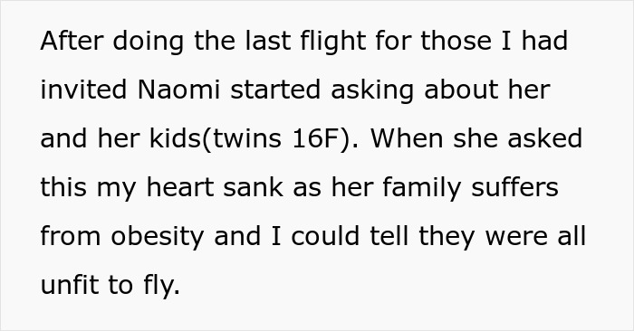 Man refusing to let obese family board his plane, causing family drama over fitness to fly concerns. Man refusing to let obese family board his plane, causing family drama over fitness to fly concerns.
