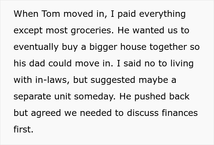 Couple discusses buying a house with 50/50 ownership, leading to a breakup after an ultimatum on finances. Couple discusses buying a house with 50/50 ownership, leading to a breakup after an ultimatum on finances.