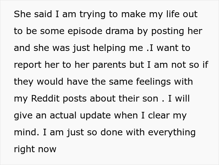 Text post with someone expressing frustration about a Reddit drama involving their wife's family and a twin brother joke. Text post with someone expressing frustration about a Reddit drama involving their wife's family and a twin brother joke.