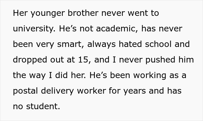 Text about a younger brother who never attended university and the challenges of paying off daughter student loans. Text about a younger brother who never attended university and the challenges of paying off daughter student loans.