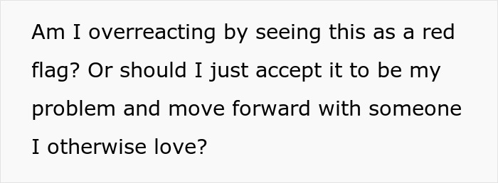Text on a white background questioning if fearing a partner prone to infections is a red flag or a personal issue in a relationship. Text on a white background questioning if fearing a partner prone to infections is a red flag or a personal issue in a relationship.