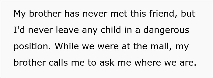 Text excerpt about refusing to look after brother’s children, emphasizing responsibility and concern for child safety in public. Text excerpt about refusing to look after brother’s children, emphasizing responsibility and concern for child safety in public.