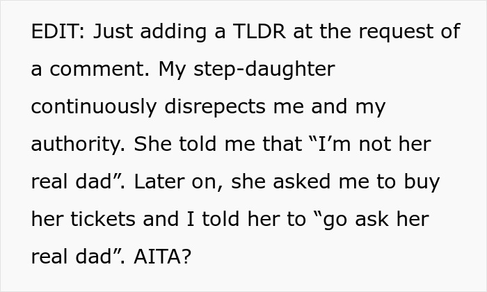 16YO Treats Stepdad Like A Doormat And Walking ATM, Gobsmacked When He Finally Says Enough’s Enough 16YO Treats Stepdad Like A Doormat And Walking ATM, Gobsmacked When He Finally Says Enough’s Enough
