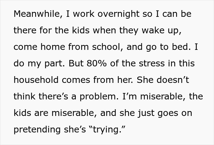 Text excerpt describing household stress caused mostly by a wife-turned-mean once got money, affecting family happiness. Text excerpt describing household stress caused mostly by a wife-turned-mean once got money, affecting family happiness.