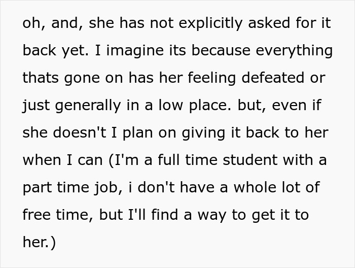 Text document showing a personal message about feeling defeated and plans to return money, related to Christian rapture money dollars. Text document showing a personal message about feeling defeated and plans to return money, related to Christian rapture money dollars.