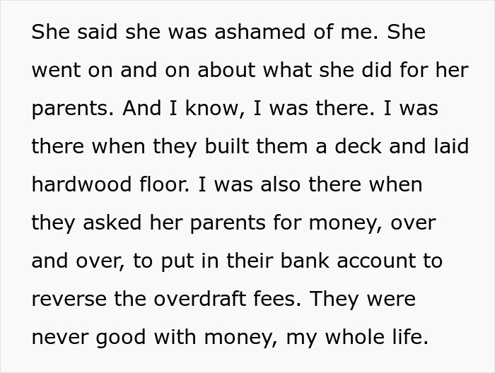 Text excerpt about family financial struggles and support, reflecting challenges in a mom retirement plan context. Text excerpt about family financial struggles and support, reflecting challenges in a mom retirement plan context.