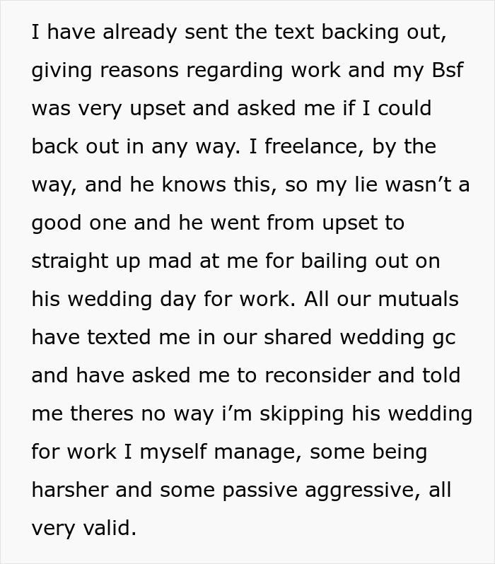 Text discussing a groom kissing best friend at bachelor party, resulting in angry bride banning him from wedding. Text discussing a groom kissing best friend at bachelor party, resulting in angry bride banning him from wedding.