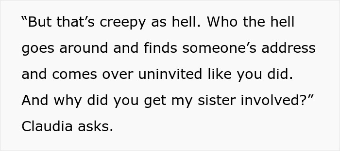 Text conversation showing a woman questioning another about going uninvited and involving her sister while babysitting. Text conversation showing a woman questioning another about going uninvited and involving her sister while babysitting.