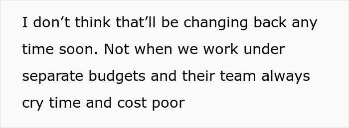 Text excerpt discussing budget issues and team challenges after software access is revoked by HR in an engineering context. Text excerpt discussing budget issues and team challenges after software access is revoked by HR in an engineering context.
