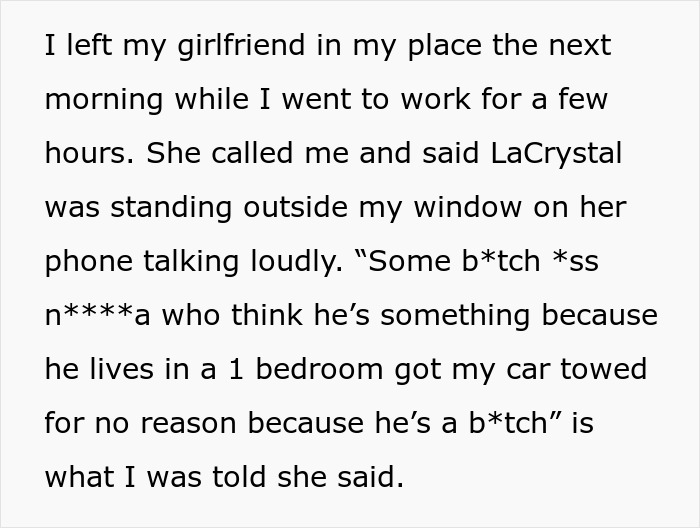 Man tows entitled neighbor's car for blocking his, neighbor shamelessly demands $300 payment after towing dispute. Man tows entitled neighbor's car for blocking his, neighbor shamelessly demands $300 payment after towing dispute.