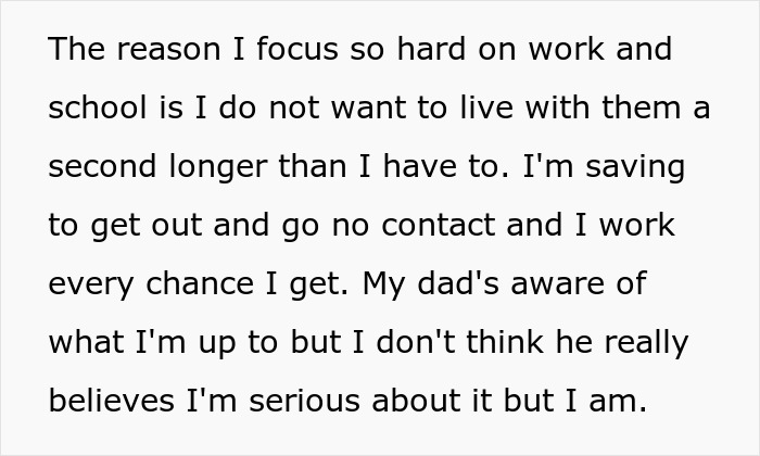 Teen expected to help with babysitting half siblings secretly plans to leave and cut contact for good. Teen expected to help with babysitting half siblings secretly plans to leave and cut contact for good.