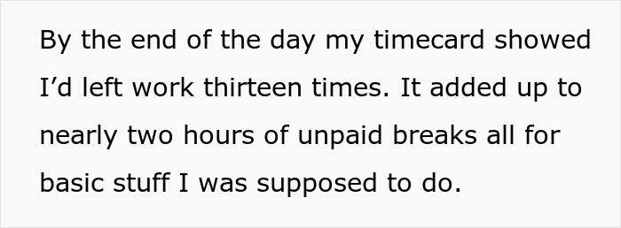 Employee clocking out for every break leading to unpaid time and employer regrets demanding it. Employee clocking out for every break leading to unpaid time and employer regrets demanding it.