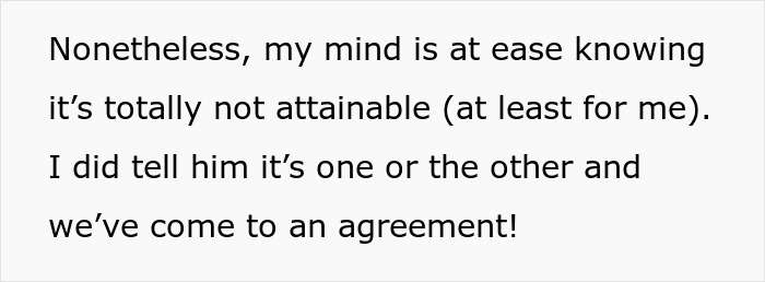 Text on a white background discussing reaching an agreement about husband expects wife to work and study full time with two kids. Text on a white background discussing reaching an agreement about husband expects wife to work and study full time with two kids.