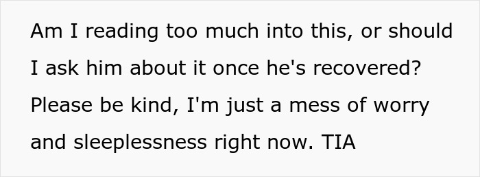 Wife left suspicious and confused after checking husband’s phone during surgery, feeling worried and sleepless. Wife left suspicious and confused after checking husband’s phone during surgery, feeling worried and sleepless.