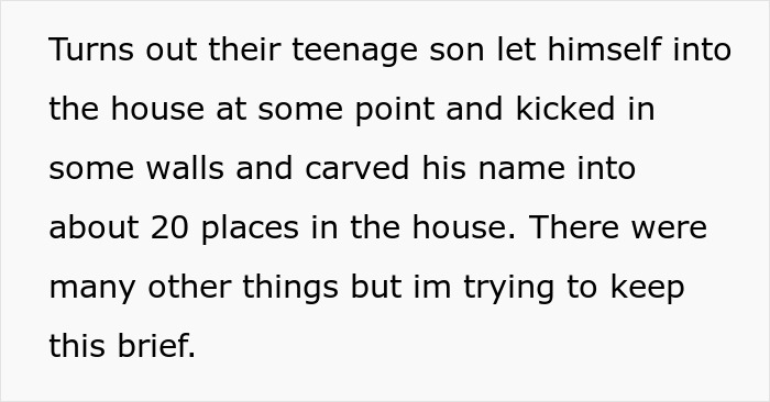 Text describing damage caused by tenants inside a house, related to landlord finally getting rid of horrible tenants and revenge. Text describing damage caused by tenants inside a house, related to landlord finally getting rid of horrible tenants and revenge.