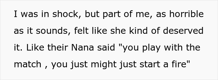 Text excerpt from a shocked widow reacting to sister&rsquo;s cruel joke about her husband at family dinner.