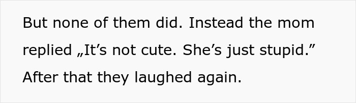 Text showing a future mother-in-law calling bride-to-be stupid, with fiancé laughing along in disbelief. Text showing a future mother-in-law calling bride-to-be stupid, with fiancé laughing along in disbelief.