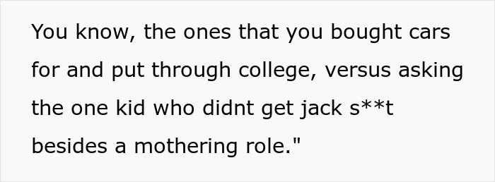 Quote about take care siblings refusing support mother emphasizing unfair treatment and expectations within family roles. Quote about take care siblings refusing support mother emphasizing unfair treatment and expectations within family roles.
