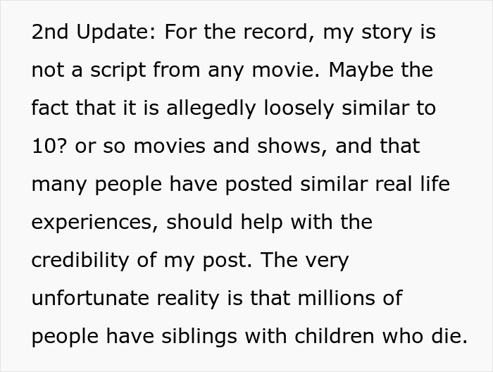 Text excerpt discussing a woman’s life turned upside down by her late sister’s dying wish about children and siblings. Text excerpt discussing a woman’s life turned upside down by her late sister’s dying wish about children and siblings.