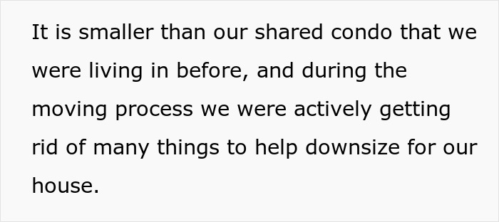 Text excerpt discussing downsizing and deciding what to keep during a move, related to relationship memory box issues.