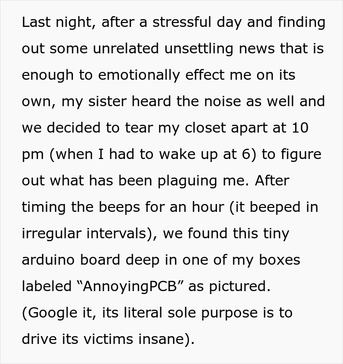 Woman discovers hidden device in closet planted by boyfriend after hearing strange beeping noises at night. Woman discovers hidden device in closet planted by boyfriend after hearing strange beeping noises at night.