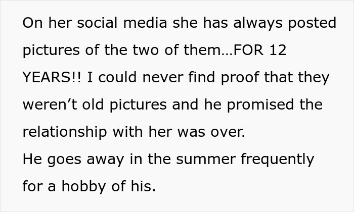 Text about a relationship issue involving breaking up over photograph shared on social media for years. Text about a relationship issue involving breaking up over photograph shared on social media for years.