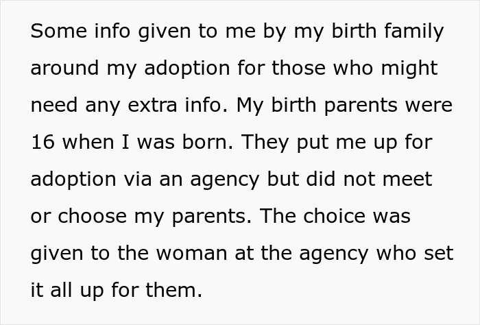Text describing a man’s birth family tracking him down after abandoning him, but he rejects contact with them. Text describing a man’s birth family tracking him down after abandoning him, but he rejects contact with them.