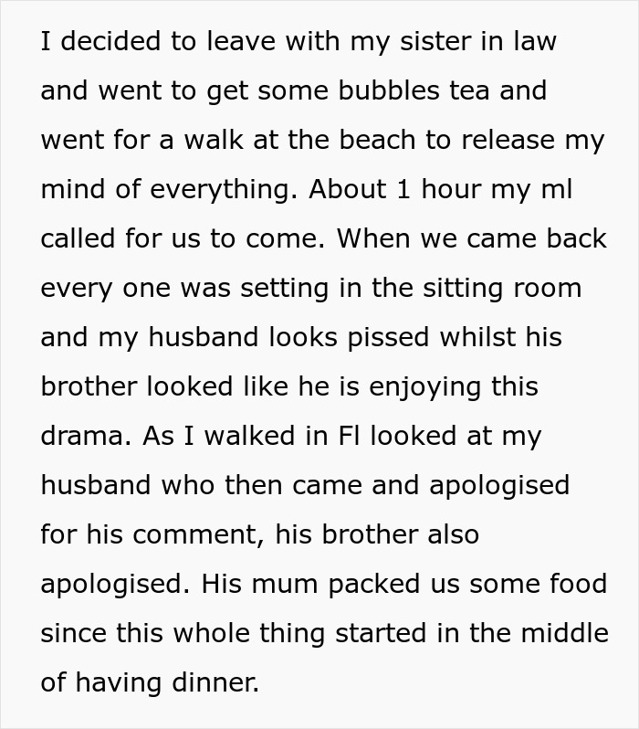 Text from a personal story describing a husband's reaction and his twin brother’s offer involving younger woman humor. Text from a personal story describing a husband's reaction and his twin brother’s offer involving younger woman humor.