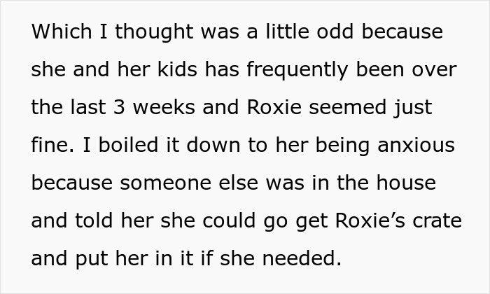 Text excerpt about a friend agreeing to house sit and locking up dogs while hers roam free. Text excerpt about a friend agreeing to house sit and locking up dogs while hers roam free.