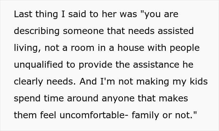 Text excerpt about refusing to look after a disabled brother described as lazy and entitled, discussing family boundaries. Text excerpt about refusing to look after a disabled brother described as lazy and entitled, discussing family boundaries.