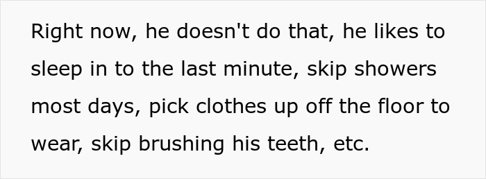 Teen creates hygiene checklist for brother before school, outlining habits like showering and brushing teeth. Teen creates hygiene checklist for brother before school, outlining habits like showering and brushing teeth.