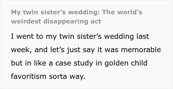 Bride tries to erase twin from wedding, revealing family favoritism and tension between sisters during ceremony. Bride tries to erase twin from wedding, revealing family favoritism and tension between sisters during ceremony.