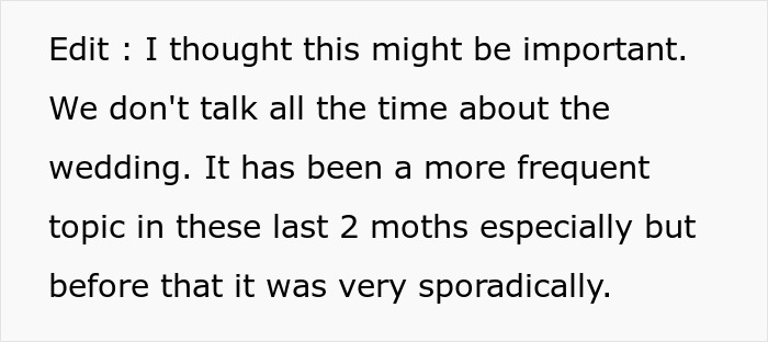 Text excerpt from a discussion about sibling's engagement and the emotional impact on a single sister. Text excerpt from a discussion about sibling's engagement and the emotional impact on a single sister.